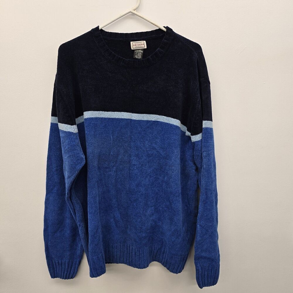 Vintage 90s Arizona Jean CO. Acrylic Chunky Knit Sweater Blue XL (A17)